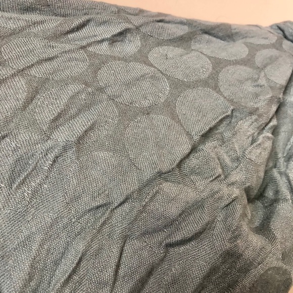 Light Blue Polka Dot Long Scarf with Tassels - Picture 2 of 3